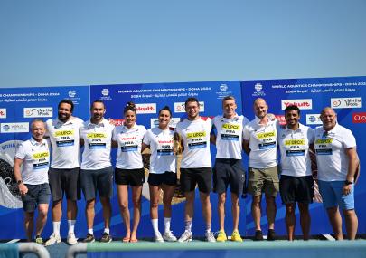 L'équipe de France d'eau libre à Doha